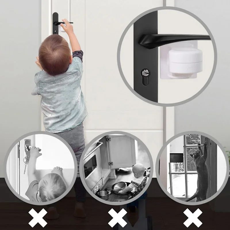 Universal Child Safety Door Lever Lock – ABS Anti-Open Handle Protection for Baby & Kids