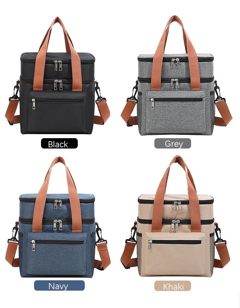 Double Layer Large Capacity Thermal Lunch Bag