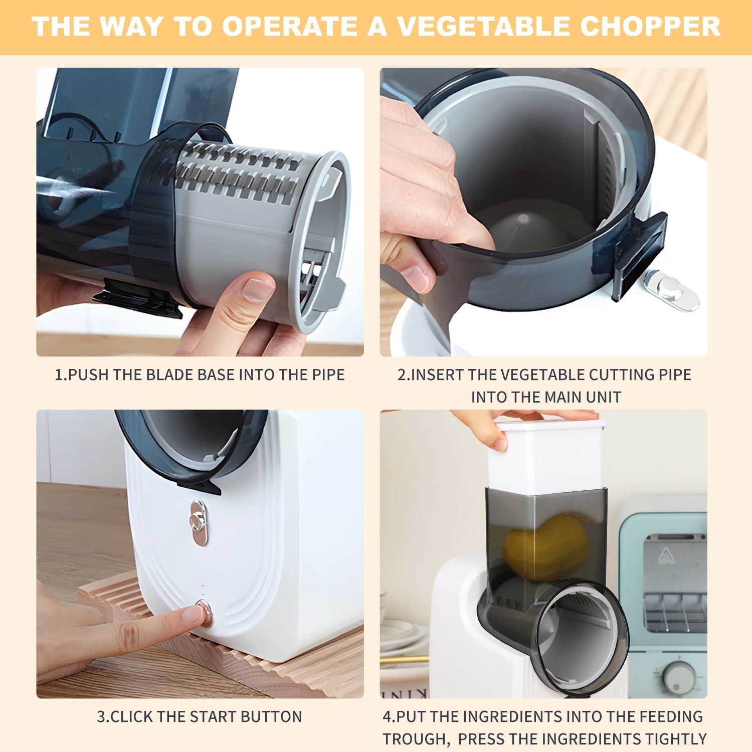 Electric Vegetable Slicer Salad Maker, Multifunctional Fruit Cutter & Cheese Grater