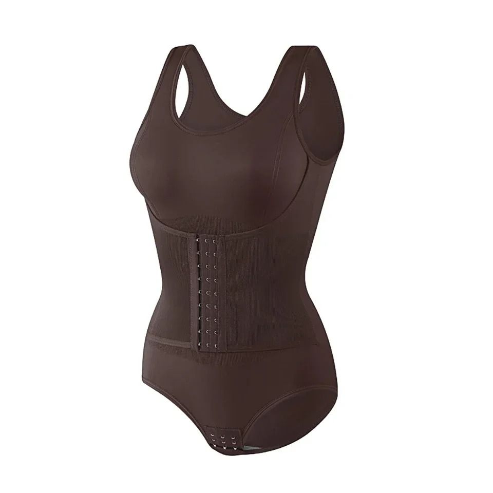 Womens Bodysuit Shapewear with Zipper Belt and Tummy Control