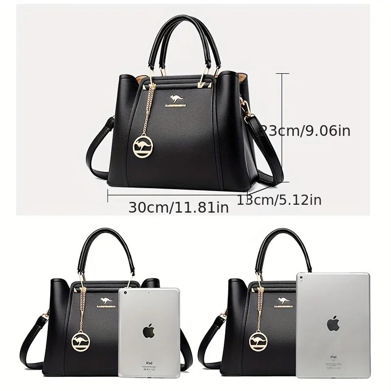 Fashion Women Soft PU Leather Handbag, Large Capacity Designer Shoulder Bag, Crossbody Messenger Tote Bag for Ladies