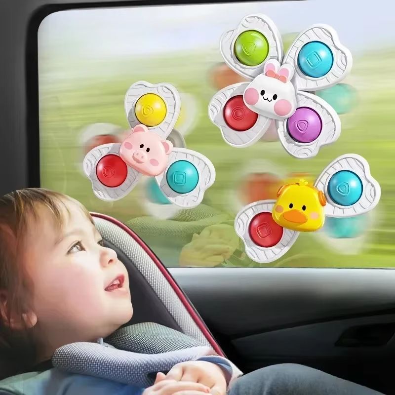 SplashSpin 3 Pack Suction Spinner Baby Bath Toys Set