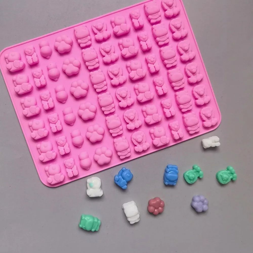 Premium 7-Piece Silicone Candy Molds & Gummy Molds Set with Droppers - Reusable Food-Grade Baking Trays