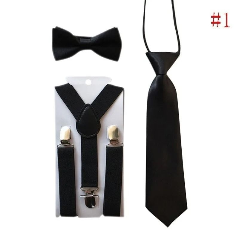3-Piece Kids Suspenders and Bowtie Set
