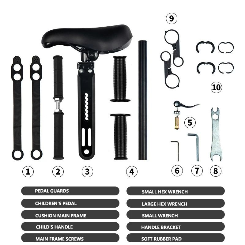 Adjustable Bicycle Front Child Seat Kit