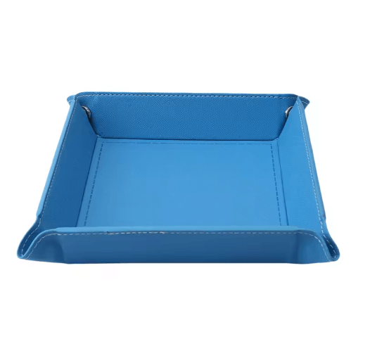 PU Leather Folding Valet Tray Organizer for Desk and Travel