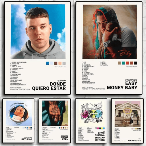 Latin Rapper Wall Art – Quevedo & Urban Music Album Canvas Poster Decor