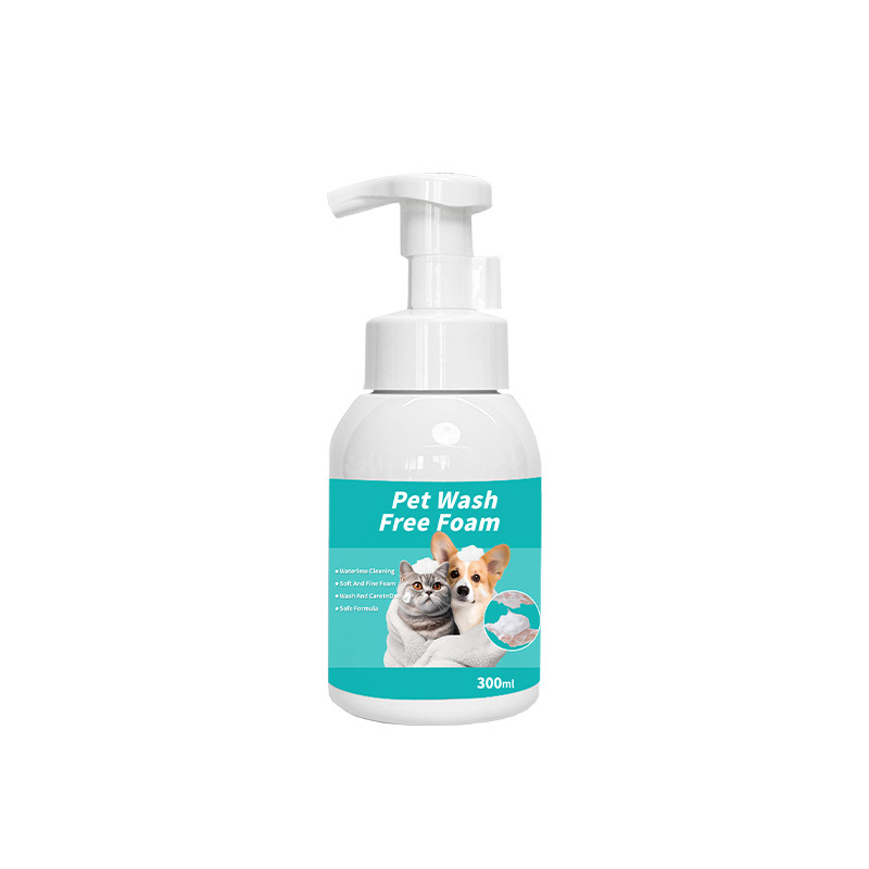 300ml Waterless Pet Shampoo Foam for Dogs Cats, Dry Bath No Rinse Cleaner, Deodorizing Odor Removal Formula