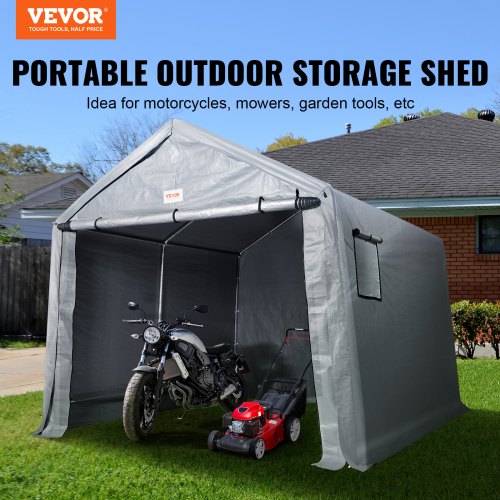 Portable Storage Shed Heavy Duty Outdoor Storage Shelter with Roll-Up Door & Vent Windows
