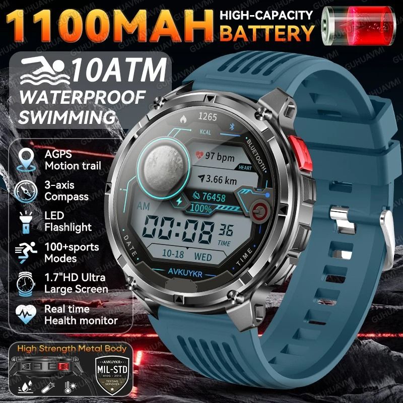 T-Rex 3 Pro Military Smart Watch with Dual-Band GPS 10ATM Waterproof and Long Battery