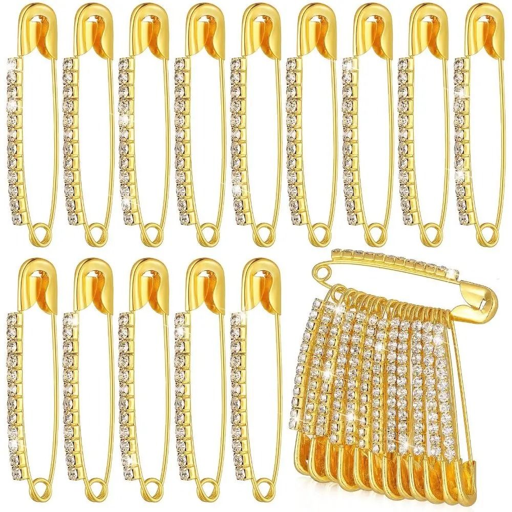 Rhinestone Safety Pin Brooches – Sweater & Shawl Hardware Clips – High-Yield Sartorial Interaction Hub