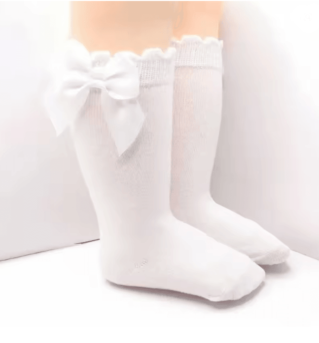 Baby Girls Knee High Bow Socks Sweet Long Tube Leg Warmer Socks 0 to 6T