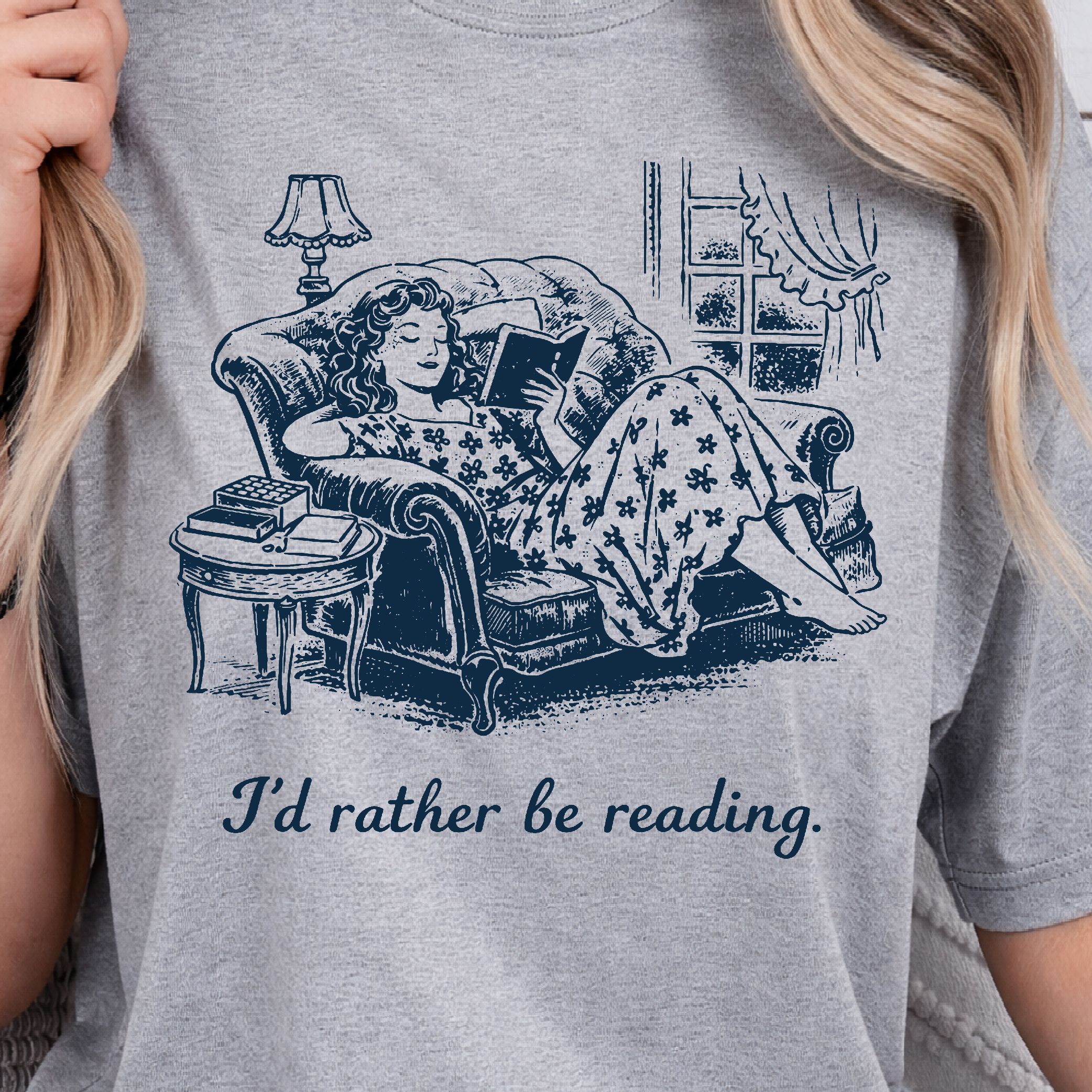 I'd Rather Be Reading Shirt, Book Lover T-Shirt, Funny Reading Tee