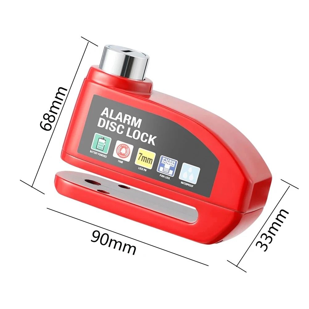 Motorcycle Disc Brake Lock with Alarm Waterproof Anti Theft Security Lock