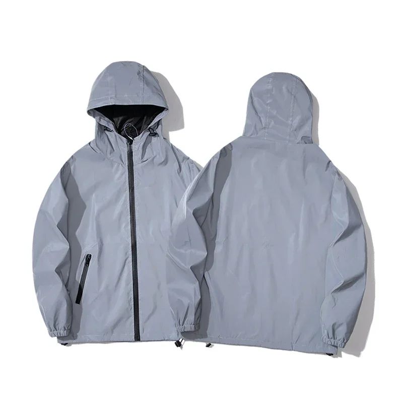 Unisex Reflective Luminous Jacket Night Glow Streetwear Coat