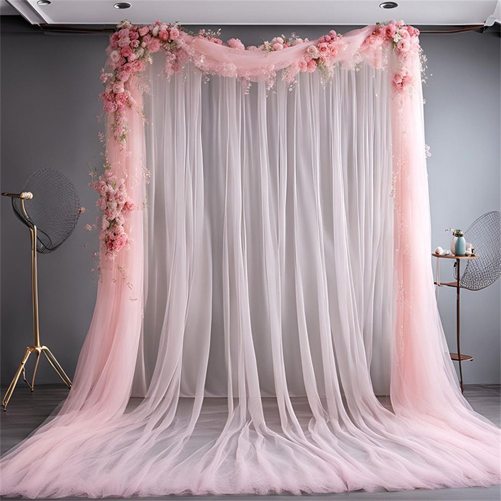 Sheer Wedding Backdrop Curtains for Baby Shower Photography Party Decor