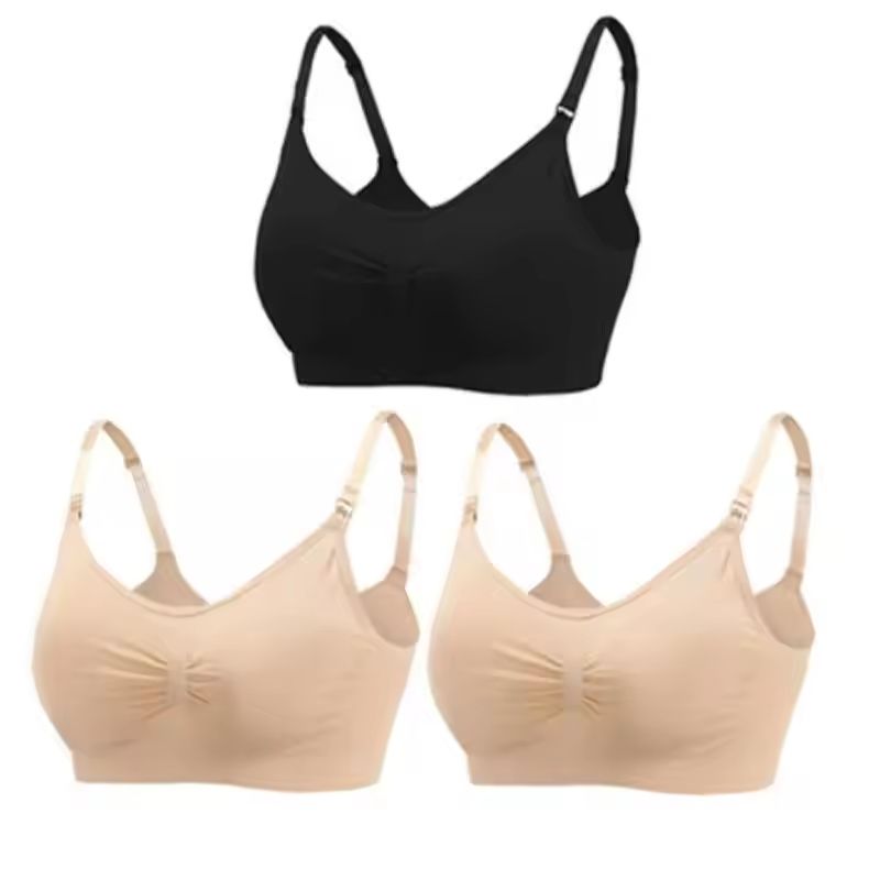 3pcs Maternity Nursing Bras Seamless Cotton Breastfeeding Underwear