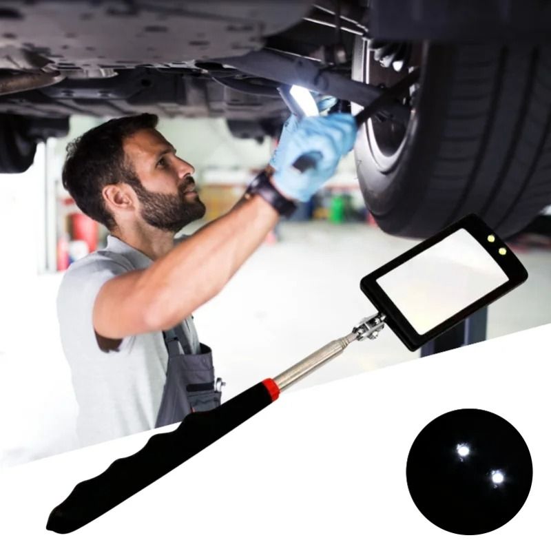 360 Inspection Mirror LED Light Telescoping Tool