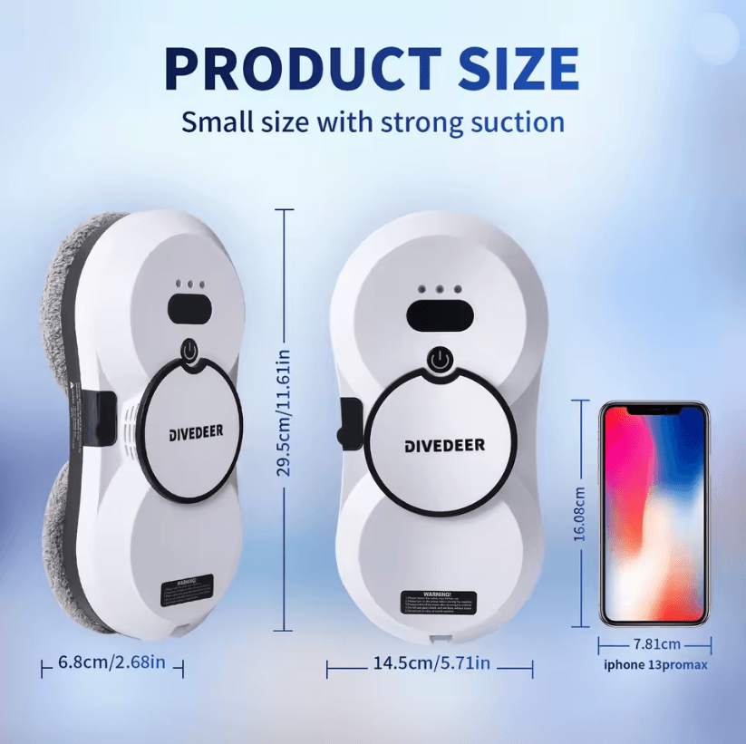 DiveDeer Smart Magnetic Window Cleaning Robot with Auto Spray