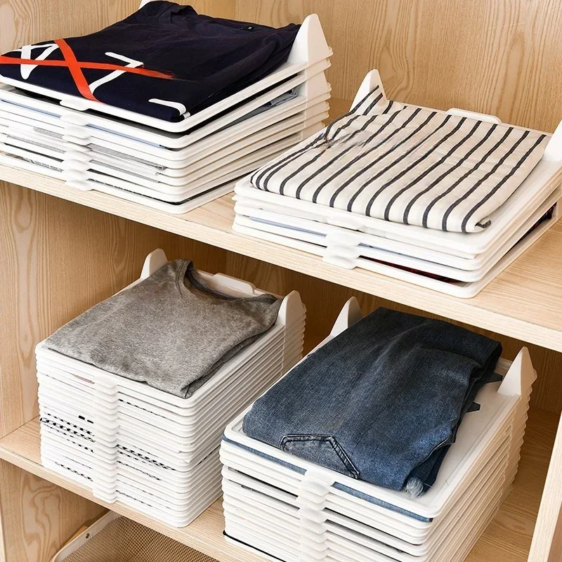 T-shirt Folding Organizer, Stackable Shirt Organizers, Clothes Separator for Easy Folding