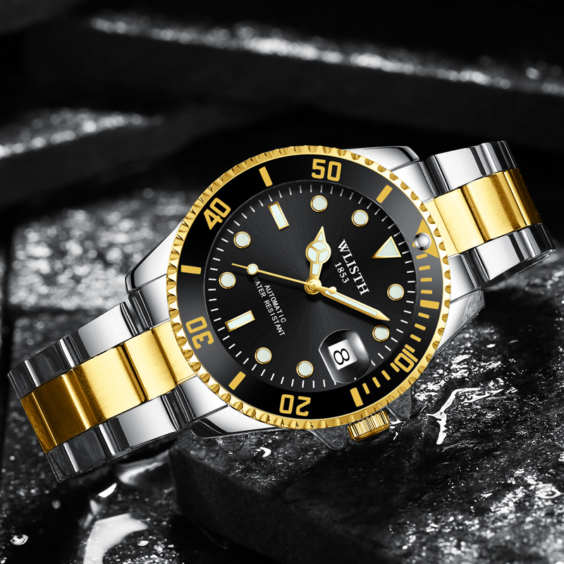 Classic Automatic Mechanical Watch for Men Waterproof Luminous Stainless Steel Luxury Date Watch