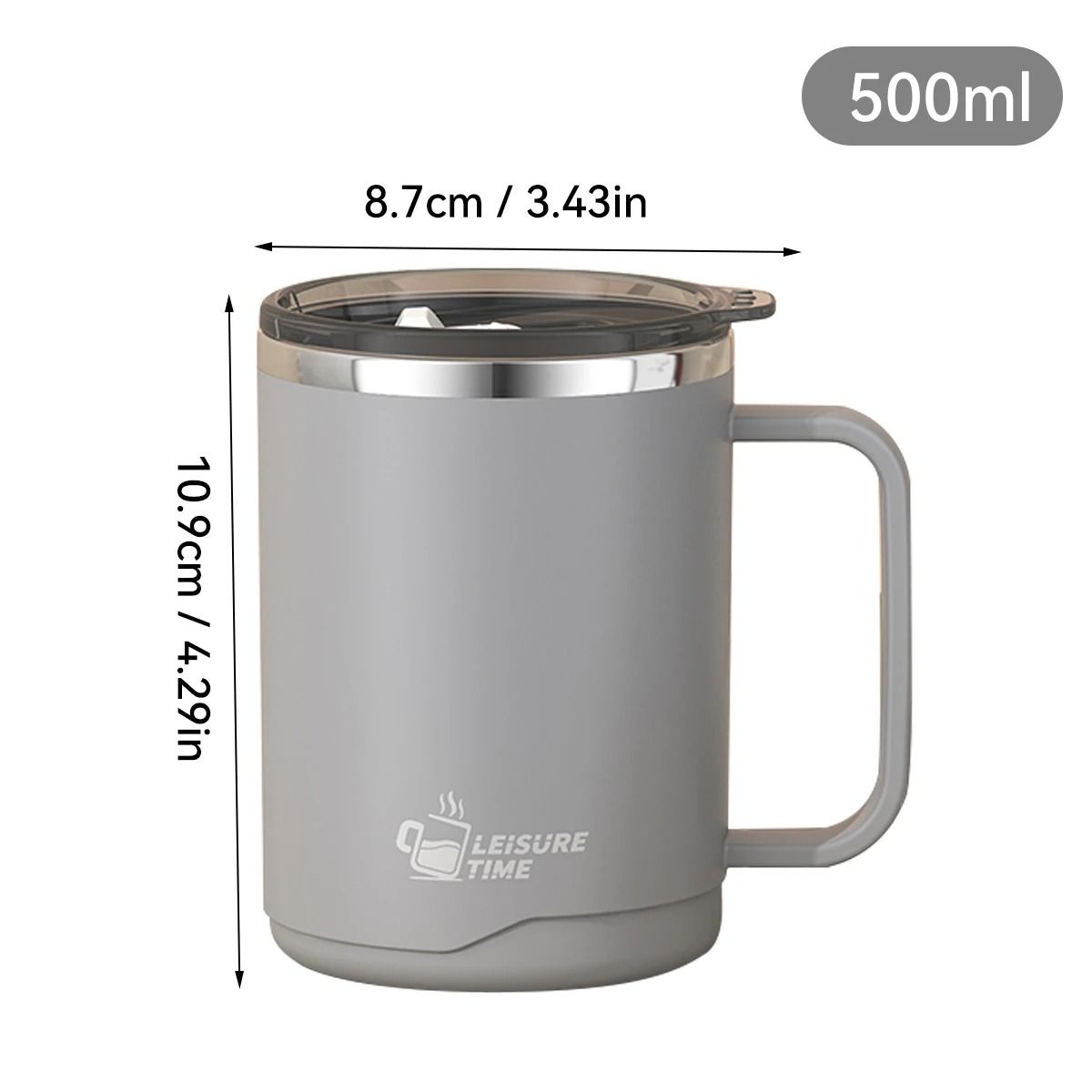 Insulated Stainless Steel Coffee Mug Double Wall Large Capacity Travel Cup