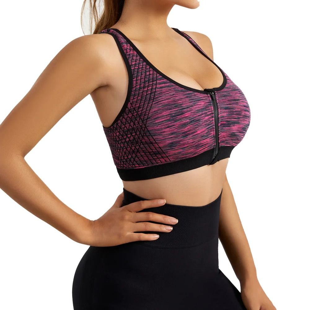 Women Sports Bra Front Zipper