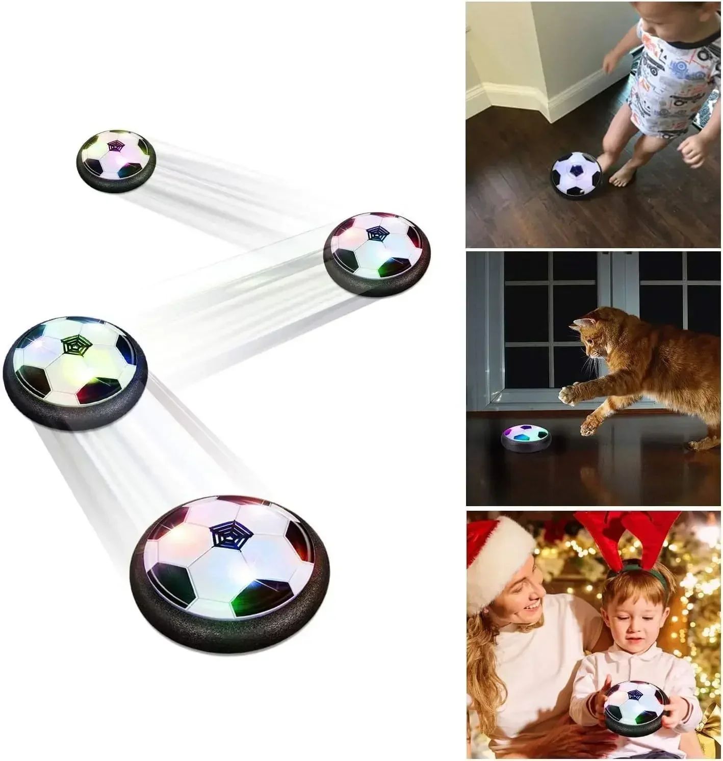 UFO Hover Ball Interactive Dog Toy with LED Lights & Music for Indoor Play