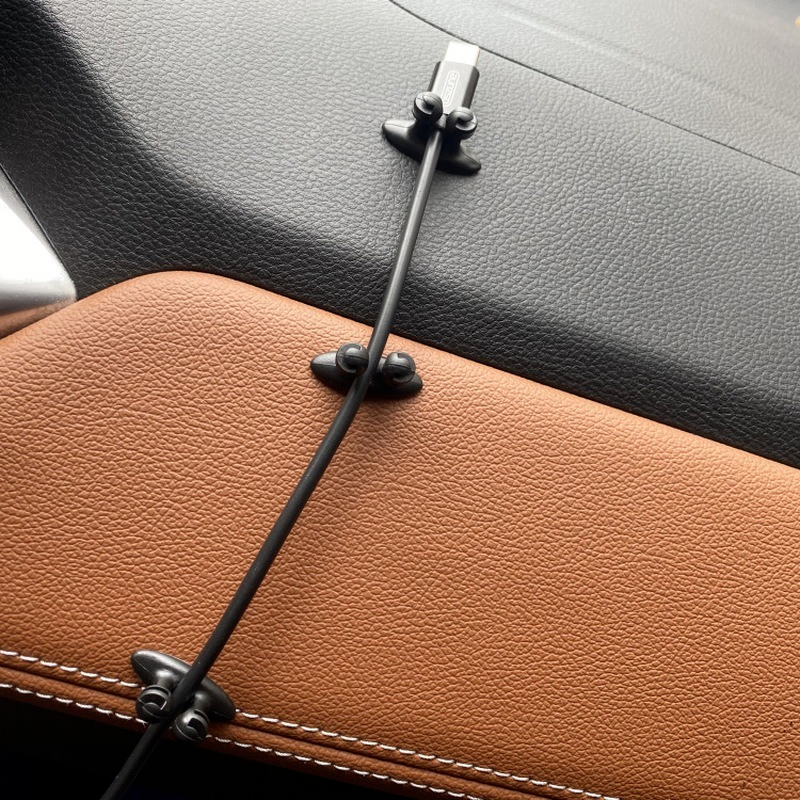 Auto Interior Cable Organizer, Car Dashboard Phone Holder, Charger Hook and Headphone Line Clamp