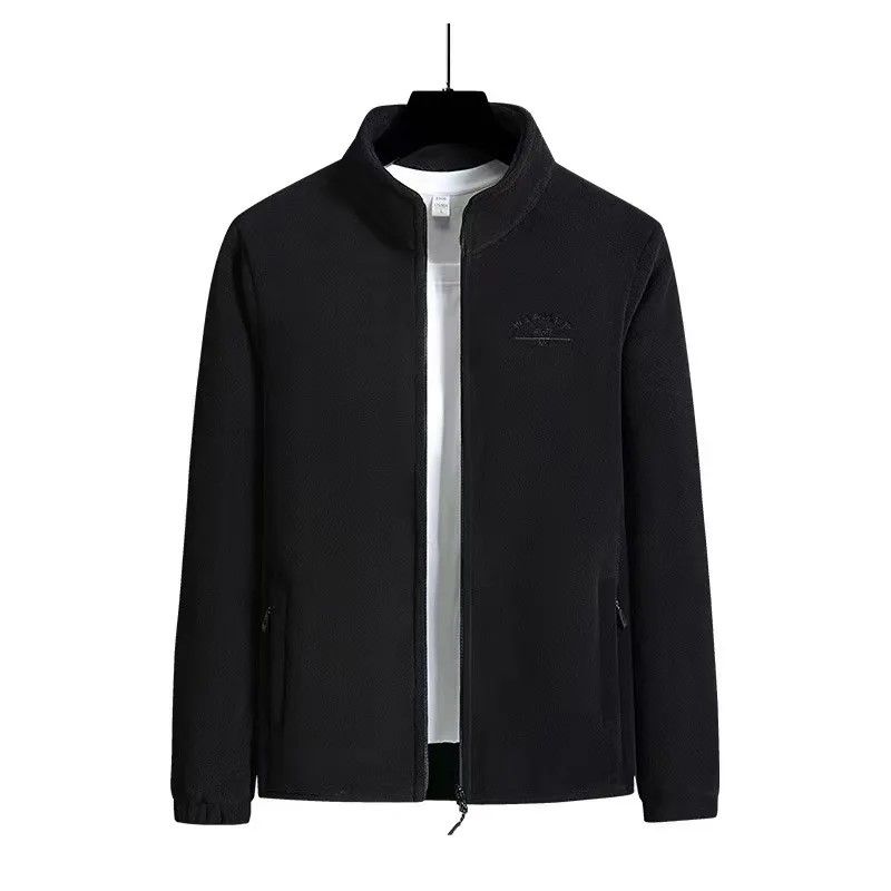 Winter Luxe Polar Fleece Letter Print Coat – Womens Loose Fit Wool-Liner Jacket