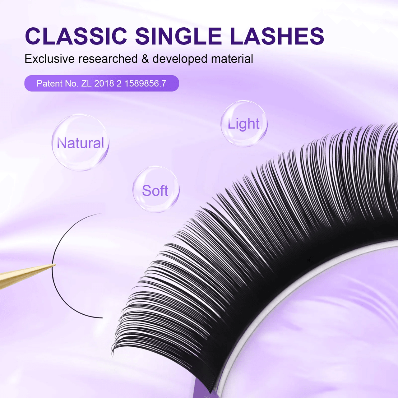 Nagaraku Classic Individual Eyelash Extensions Matte Black Soft and Natural 16 Rows