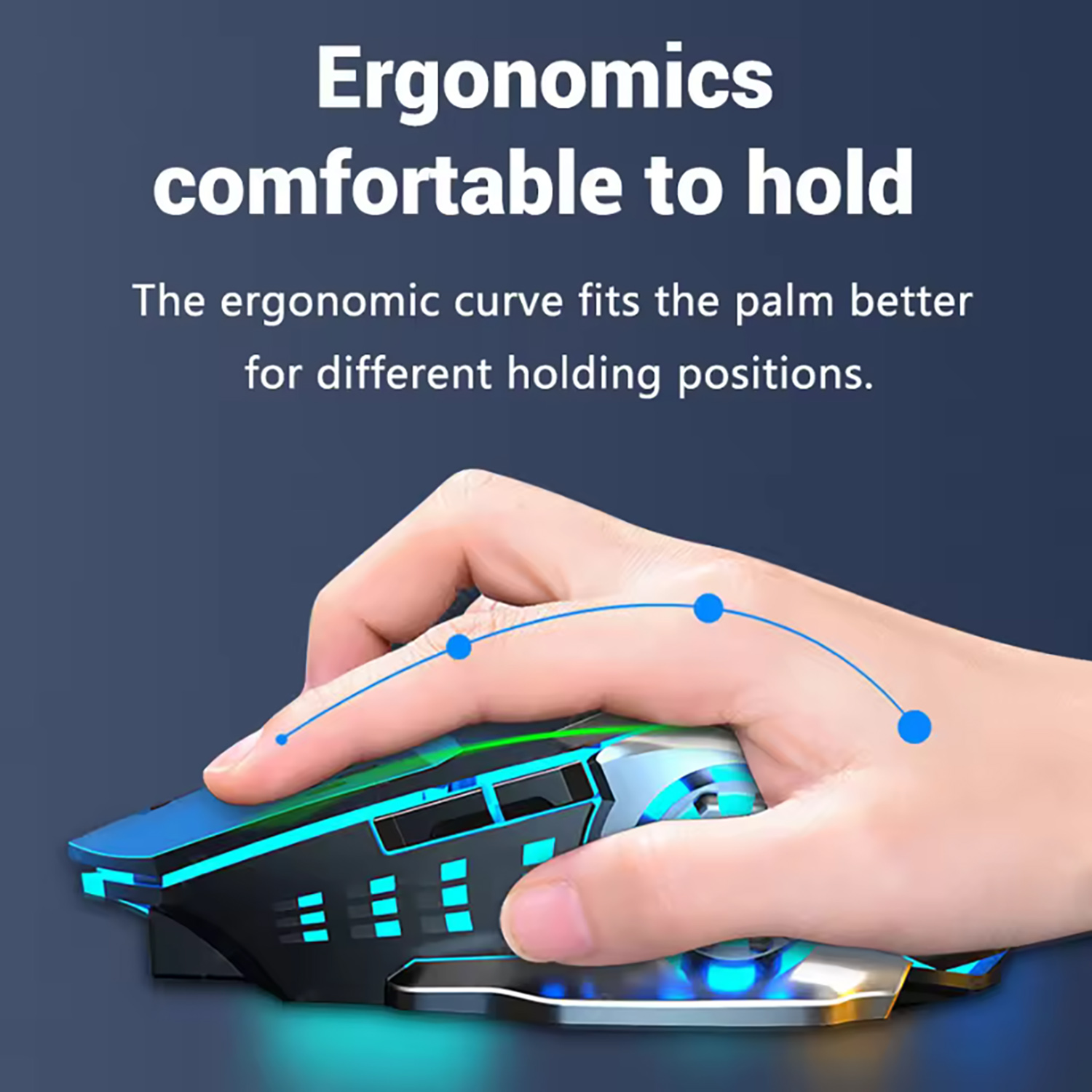 Wireless Gaming Mouse with Rechargeable Battery, Silent Bluetooth, Backlight PC Gamer Mouse, USB Mechanical Mouse