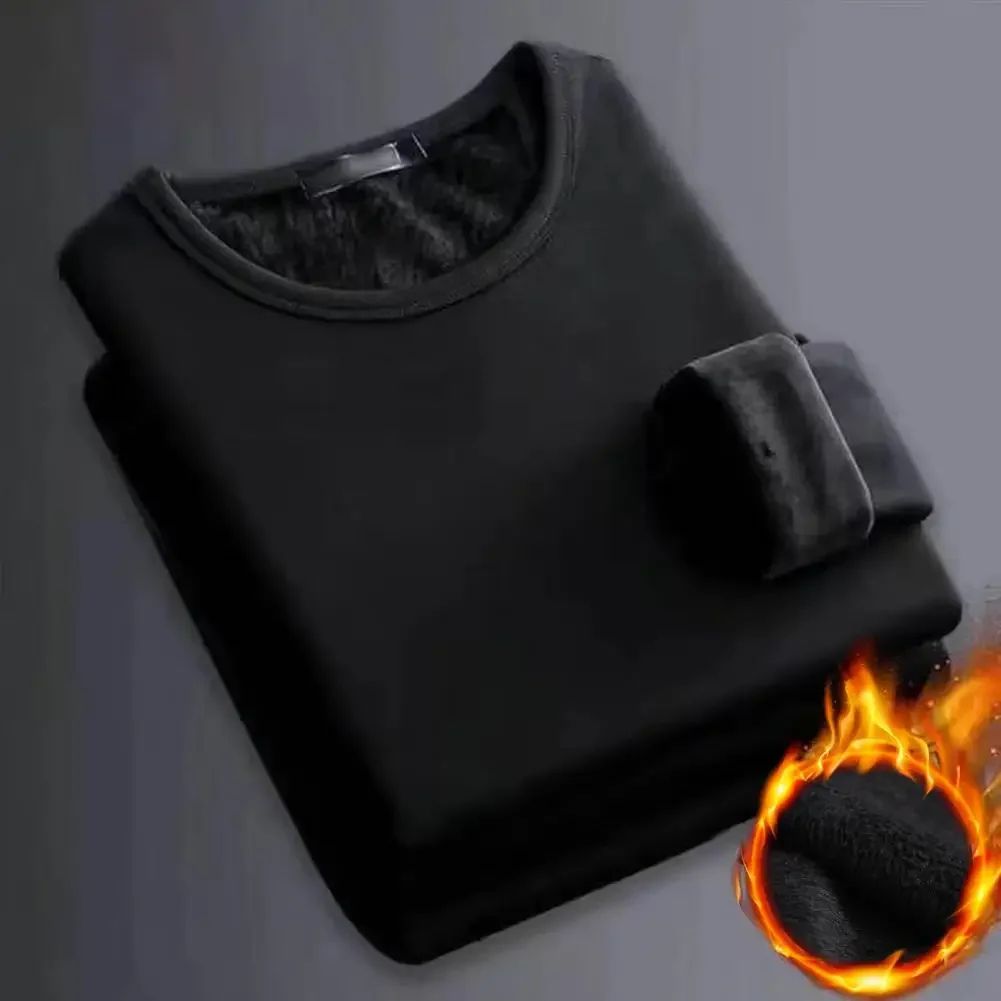 Ultra-Warm Men Fleece-Lined Thermal Undershirt - Winter Base Layer Shirt for Cold Weather