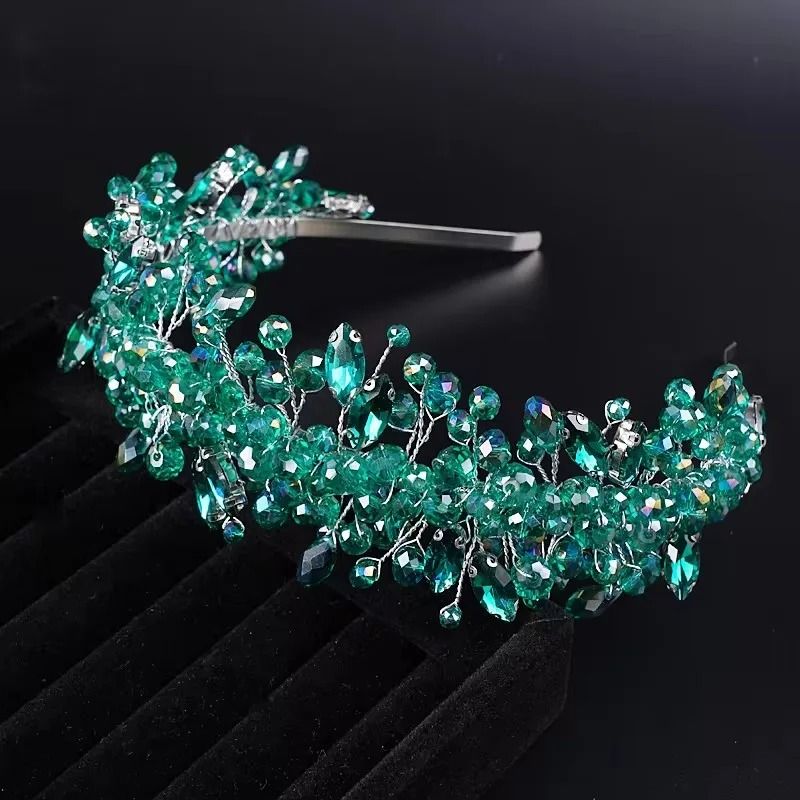 Women Rhinestone Bridal Tiara Headband Handmade