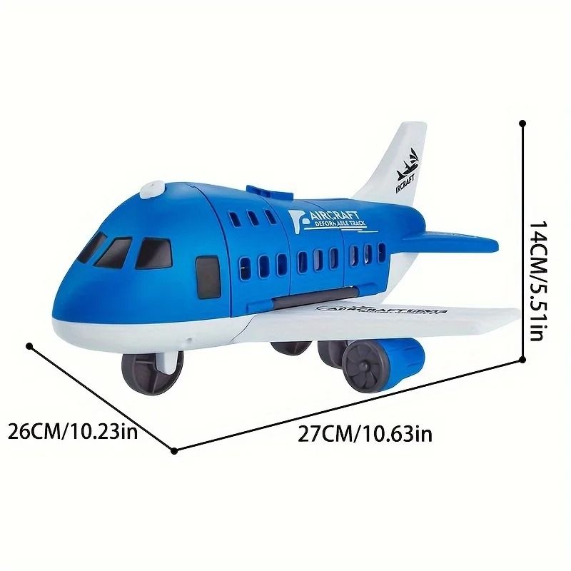 Children's Airplane Transport Toy Set – Inertial Model with Rescue Cars & Helicopter