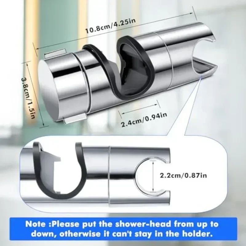 Universal Shower Head Holder Adjustable ABS Chrome Shower Rail Mount Bracket for Bathroom Accessories and Shower