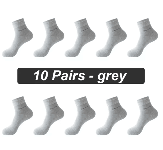 Mens Bamboo Fiber Socks 10 Pair Breathable Antibacterial Casual and Business Set EU 38 46