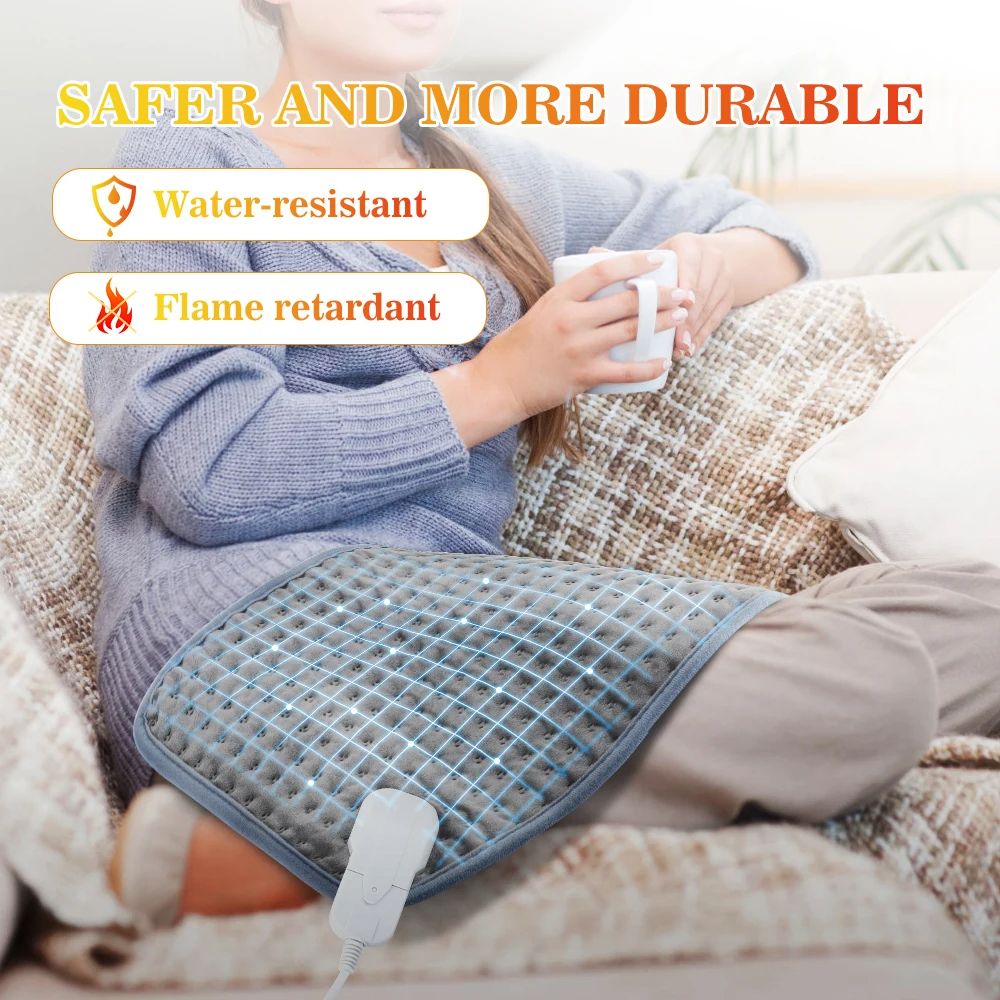 Electric Heating Pad for Winter, Bed Blanket Office Hand Foot Warmer, Washable Soft Plush Heater Mat