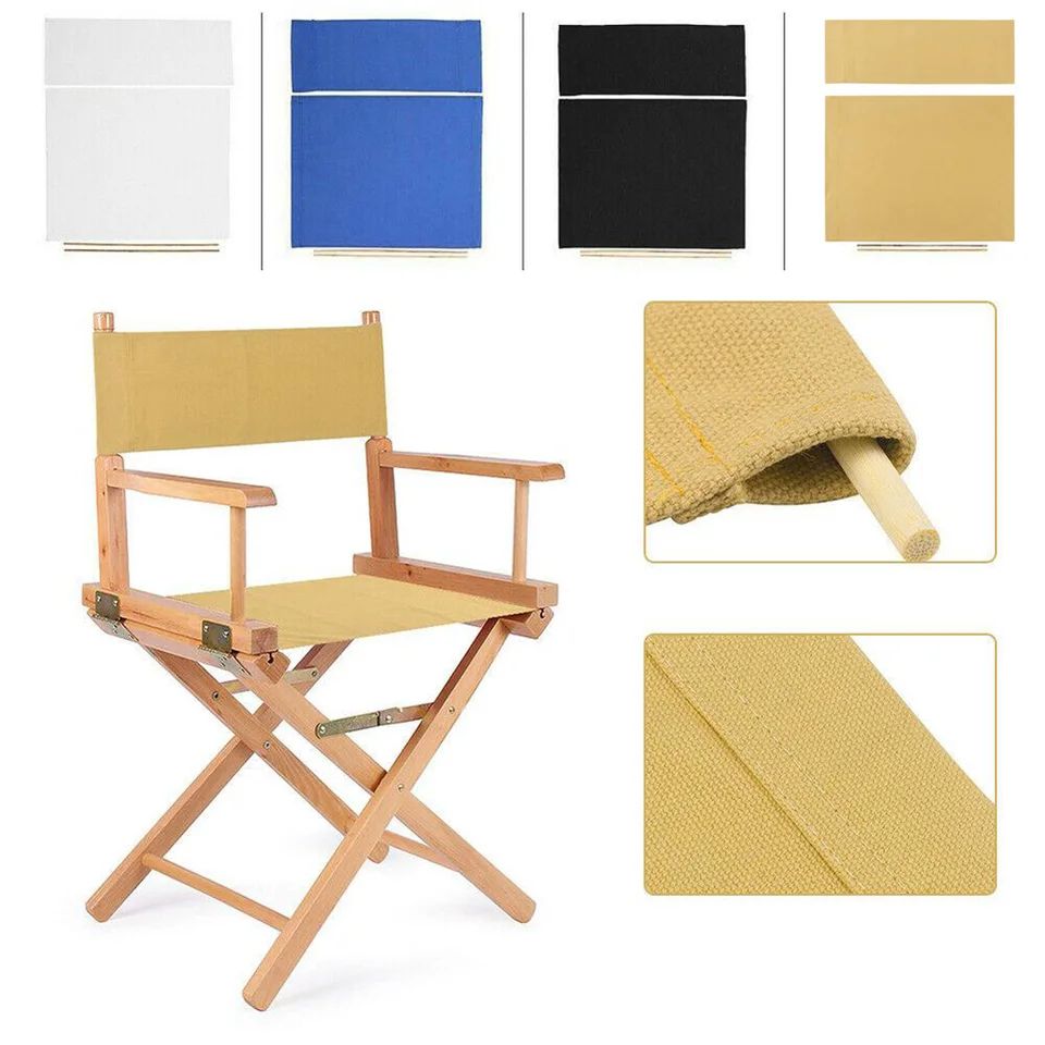 Washable Director Chair Seat Cover Replacement Set, Polyester Sling Canvas for Outdoor Camping Garden Folding Chairs