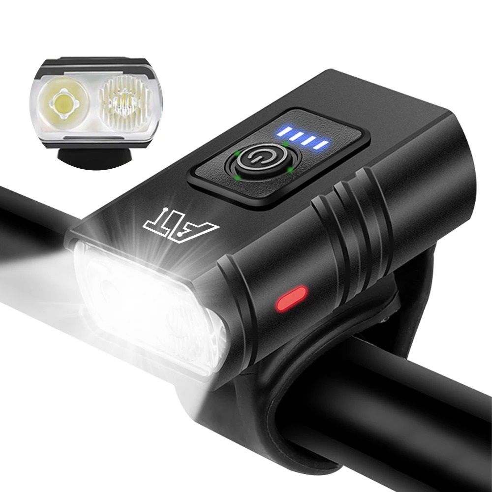 USB Rechargeable Bike Front LED Headlight with Adjustable Brightness