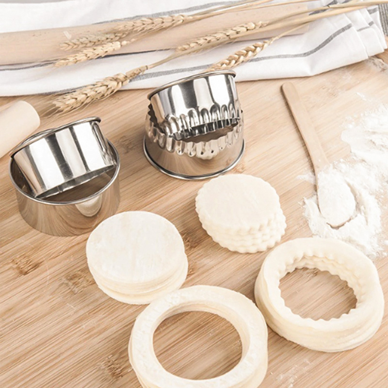 Stainless Steel Dumplings Molds Round Cookie Biscuit Cutters Circle Pastry Ring Molds