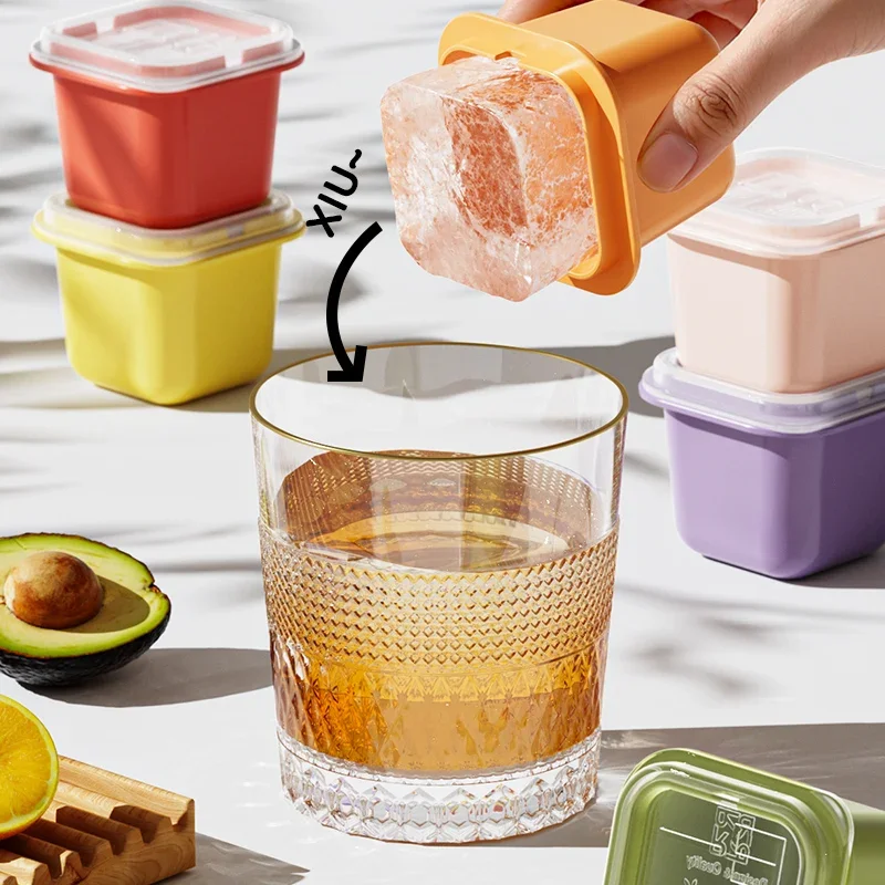 Creative Square Ice Cube Moulds, Reusable Mini Ice Cube Makers for Whiskey, Drink Freezing Kitchen Tools