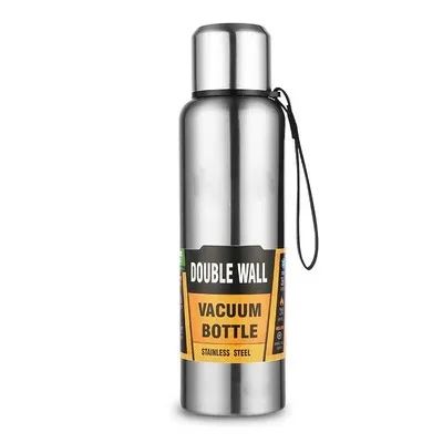 Stainless Steel Vacuum Thermos Bottle with Strainer – Large Capacity Insulated Tumbler with Carry Rope