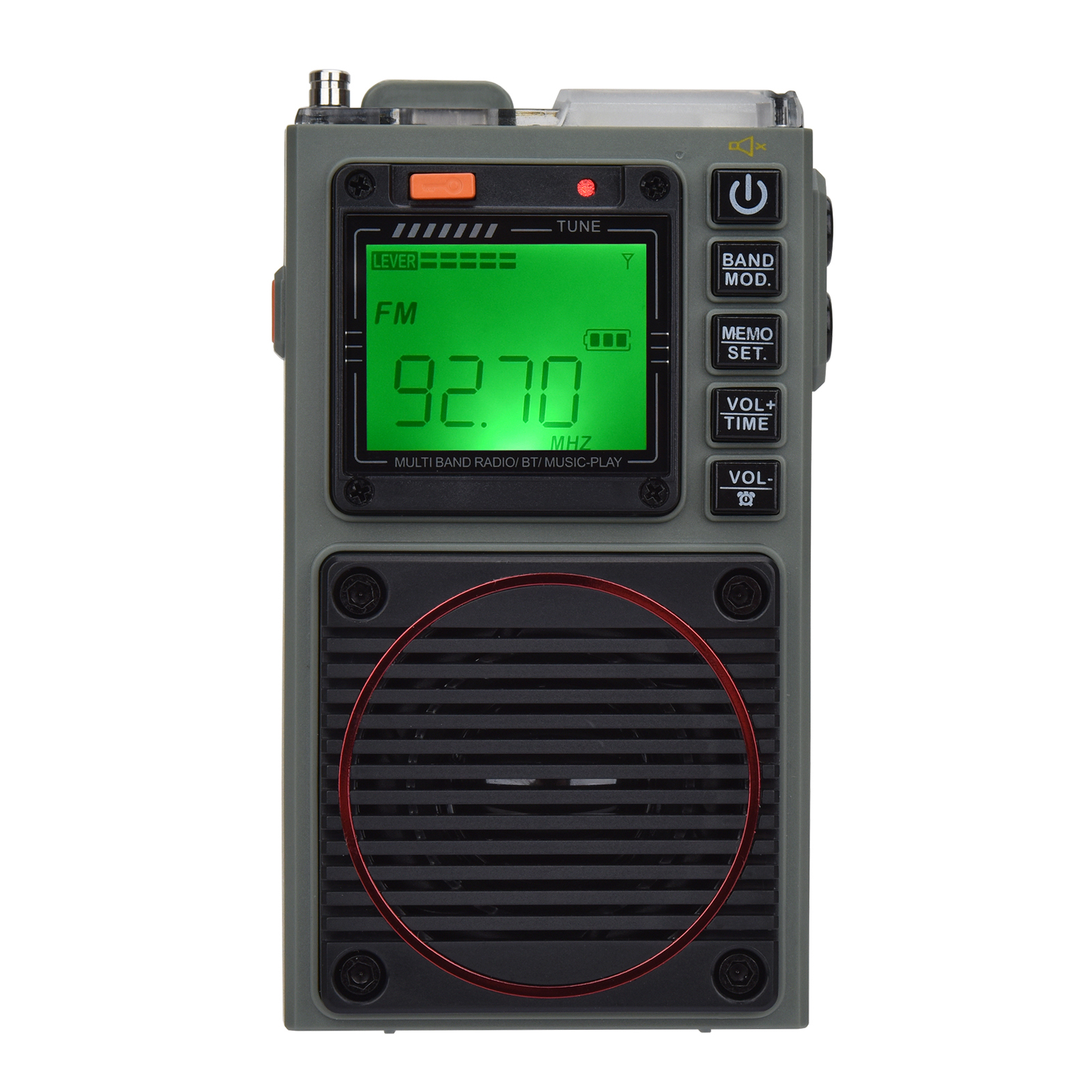 Portable Bluetooth Radio with Flashlight, TF Card Input, and SOS Alarm