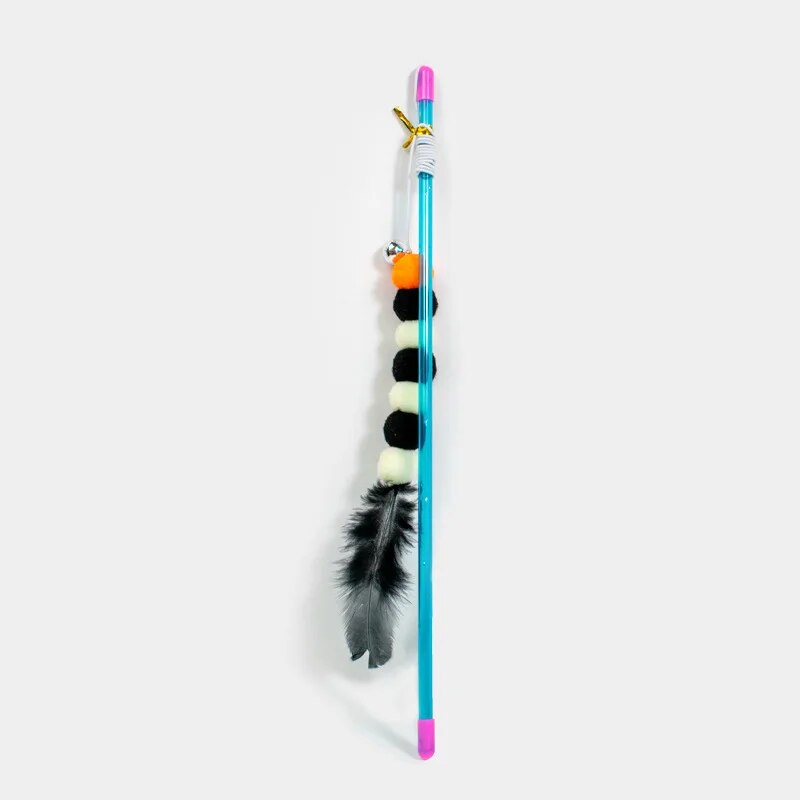 Funny Cat Stick, New Elastic String with Feather Toy, Imitated Furs Bug, Suitable for Cats