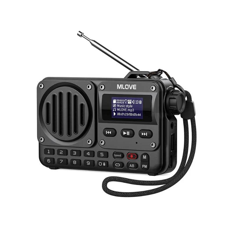 MLOVE BV800 Super-Portable Bluetooth Speaker – FM Radio and MP3 Player with LCD Display