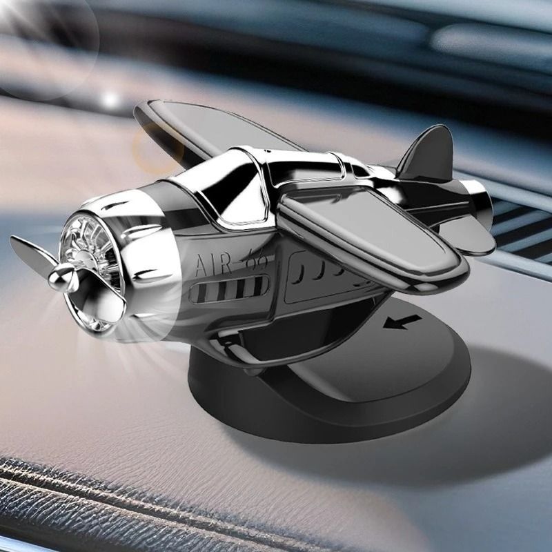Solar Powered Rotating Airplane Dashboard Ornament