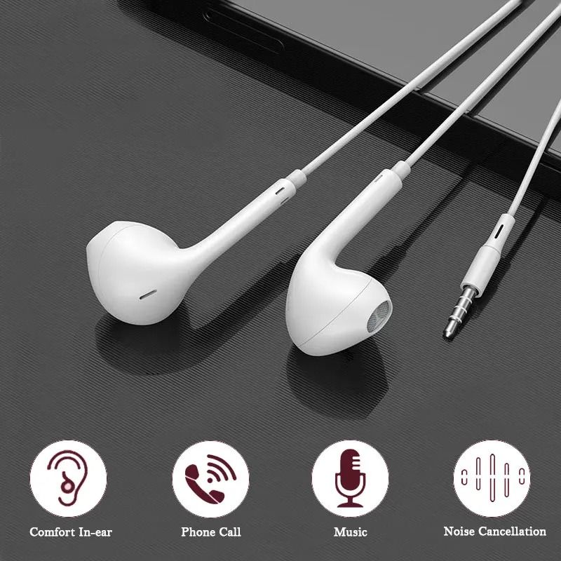 3.5mm Wired In Ear Headphones with Mic for Sports and Mobile