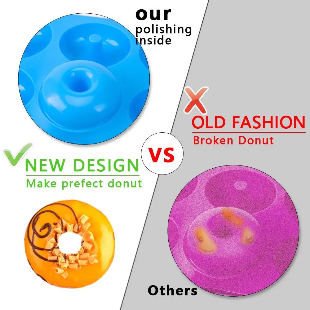 Premium 6-Cavity Silicone Donut & Baking Mold – Non-Stick Pastry, Cake & Dessert Pan