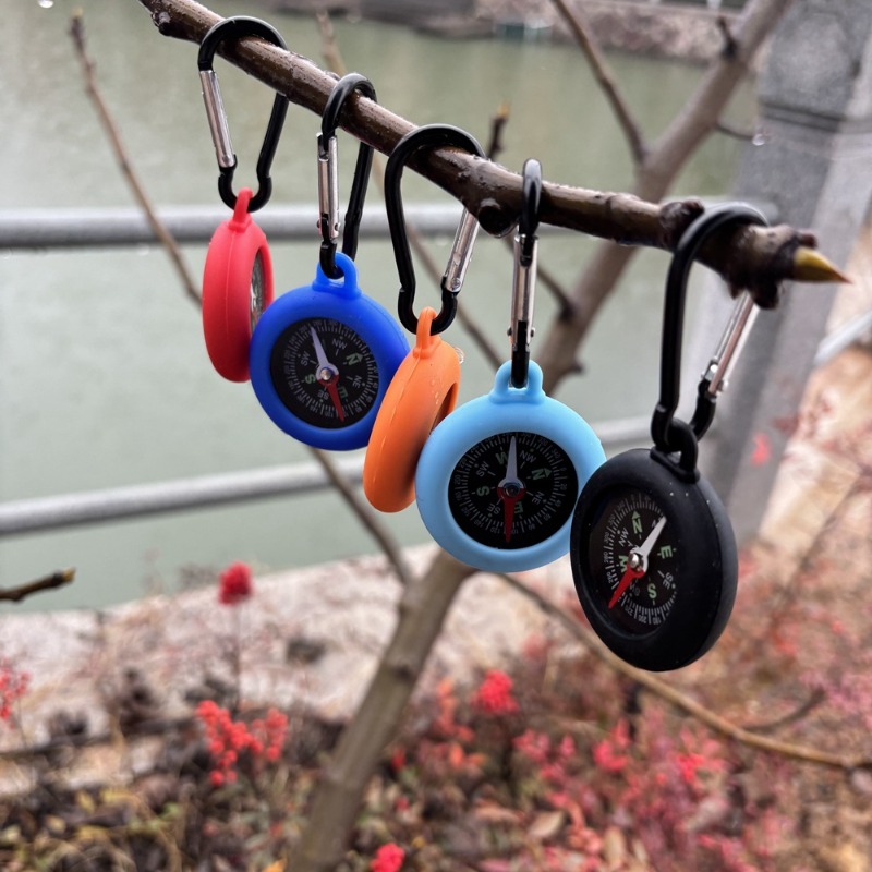 Bushcraft Pocket Compass with Carabiner  Waterproof Camping Compass for Hiking & Survival Gear